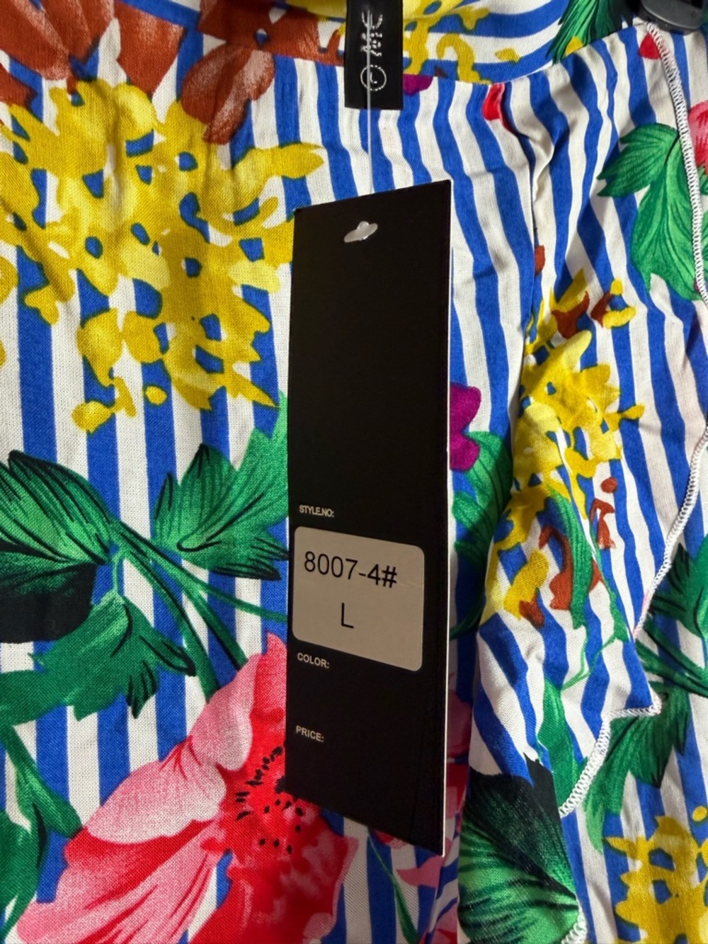 NWT Me2Magic Tropical Floral Stripe Hi Low Ruffle Midi Skirt L - Picture 4 of 5